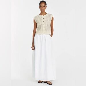 NEW DISSH BLOOM CHALK CROCHET CROP VEST size S